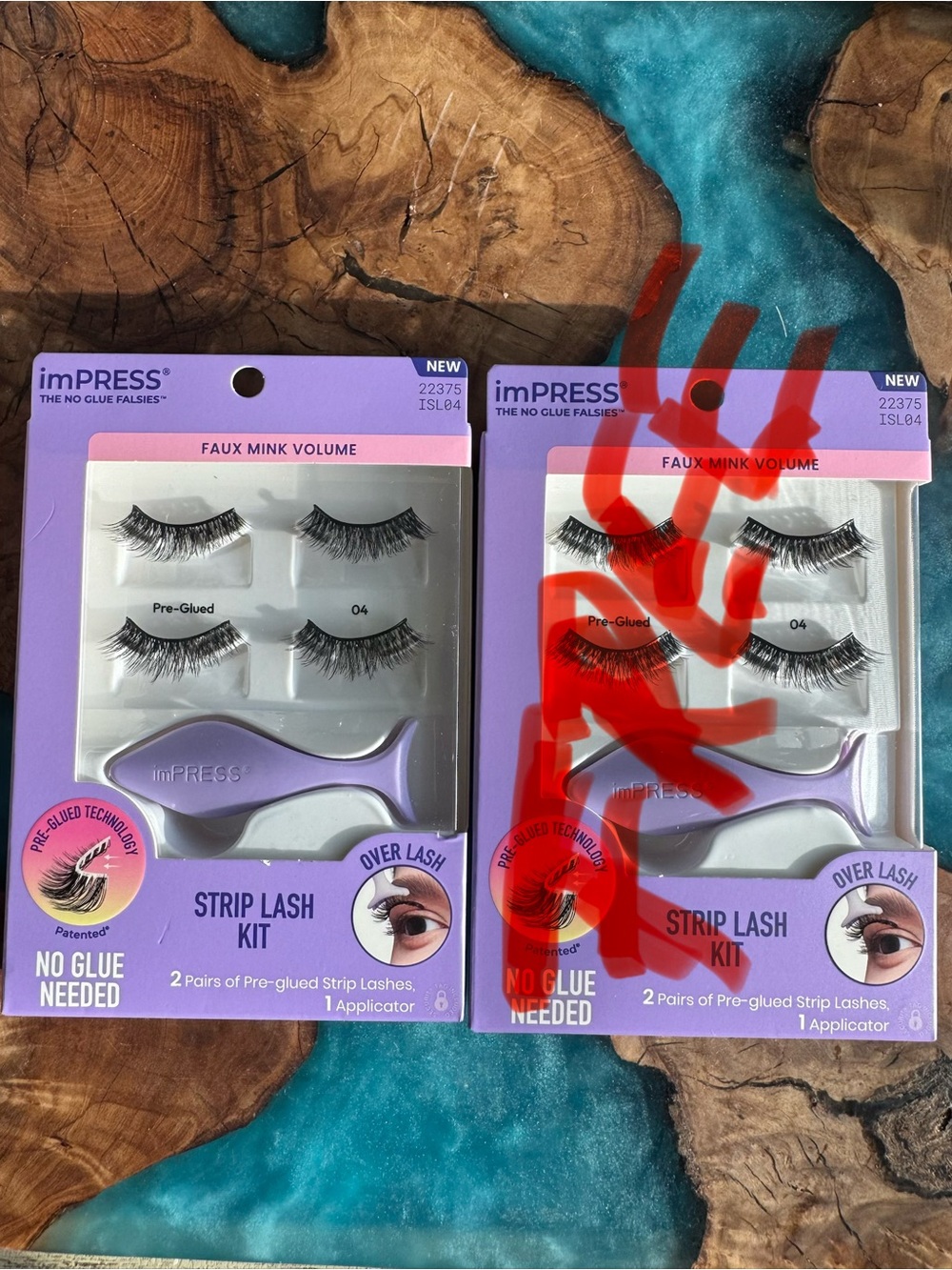 imPRESS Faux Mink Volume Strip Lash Kit in Black with Purple Applicator - BOGO